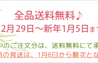 全品送料無料♪（12月29日～新年1月5日まで）