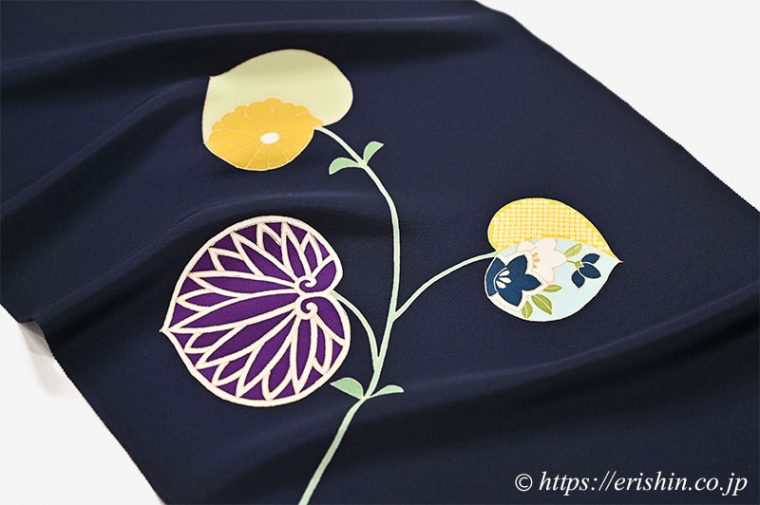 葵柄付下の左袖の柄。