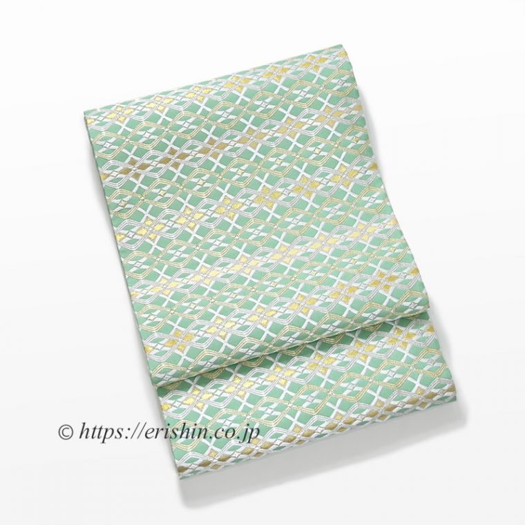 袋帯（菱立涌文）美術工芸 啓