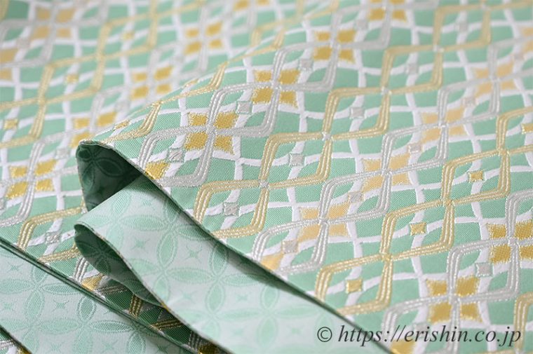 袋帯（菱立涌文）美術工芸 啓
