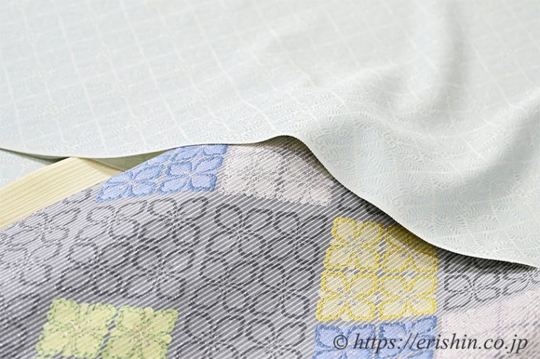 洗える絹の御召に九寸織名古屋帯（夏・単衣向）のコーディネート