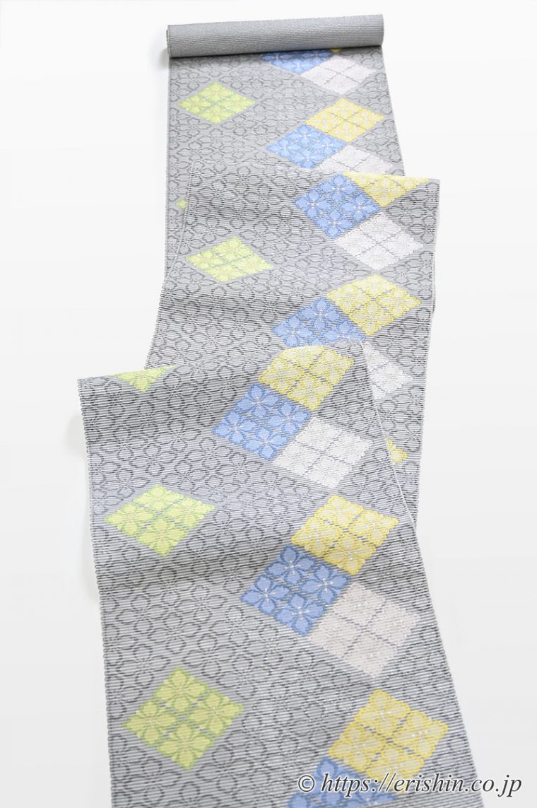 九寸織名古屋帯（花菱文/夏・単衣向）