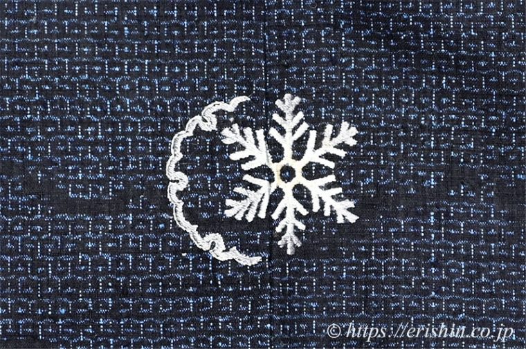 洒落紋のお誂え「雪輪に雪の結晶」