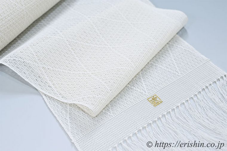 北村武資　羅八寸名古屋帯（上品羅/オフホワイト）