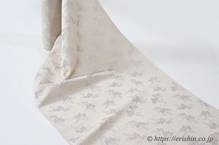 丹後織御召「桐と白樺（浅紫）」