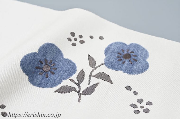 九寸織名古屋帯（四方花文） 夢訪庵