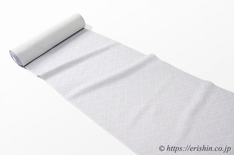 洗える絹の着物　丹後織御召（羊歯菱文/淡白藤色）