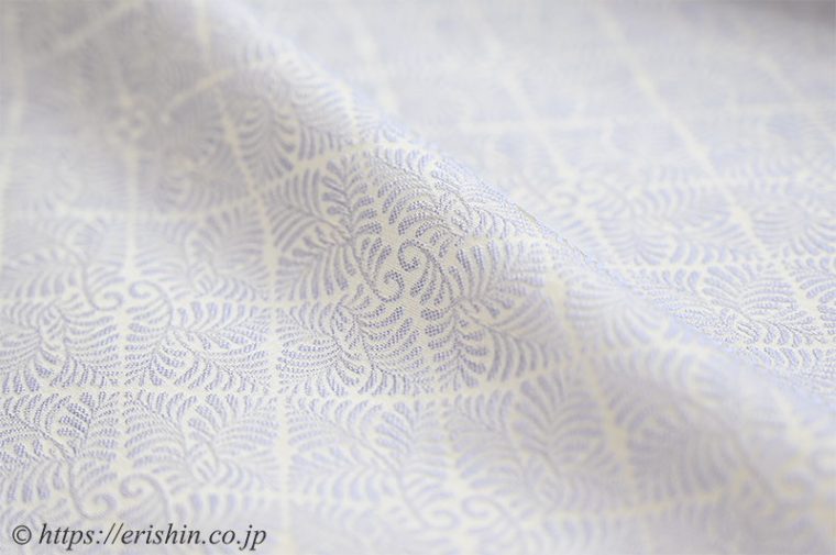 洗える絹の着物　丹後織御召（羊歯菱文/淡白藤色）