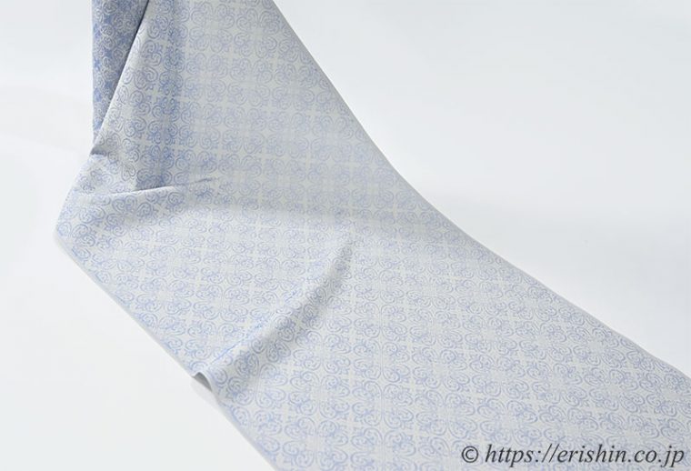 丹後織御召「アラベスク華紋（薄群青）/三重織」
