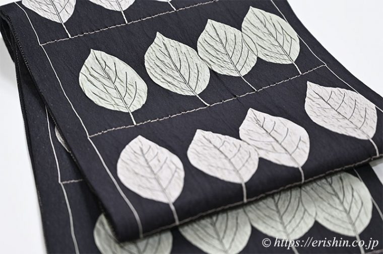木屋太 袋帯（くちなしの葉/ふくれ織り）