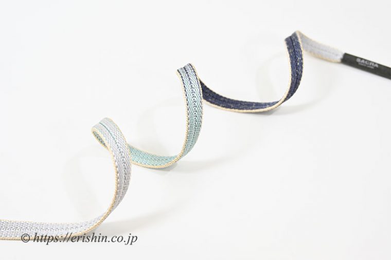 帯締め　綾竹駿河綾鹿の子組（御召御納戸×青竹色×白銅色）