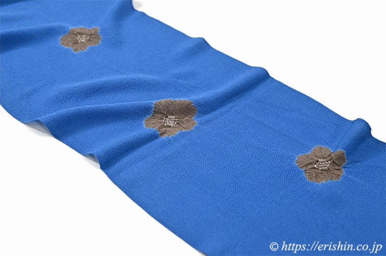 帯揚げ（絞り輪出し/紺碧色）