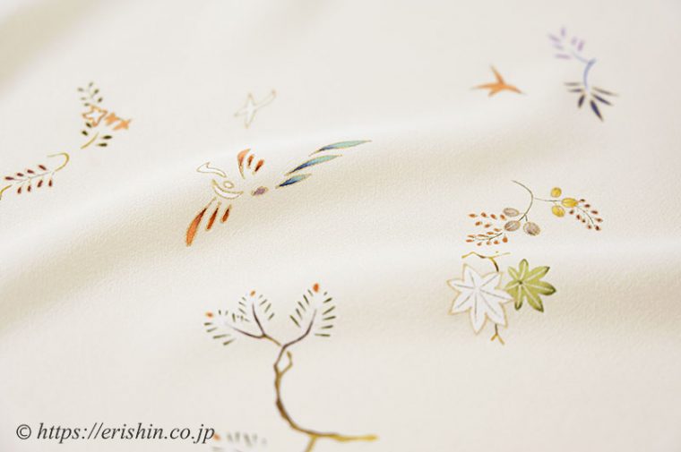 付下（吹き寄せ折枝/クリーム地）