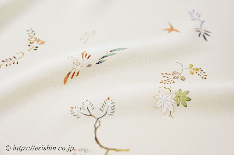 付下（吹き寄せ折枝/クリーム地）