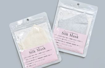 和小物さくら絹マスク Silk Mask （ウォッシャブル麻わた入り） 小葵地紋