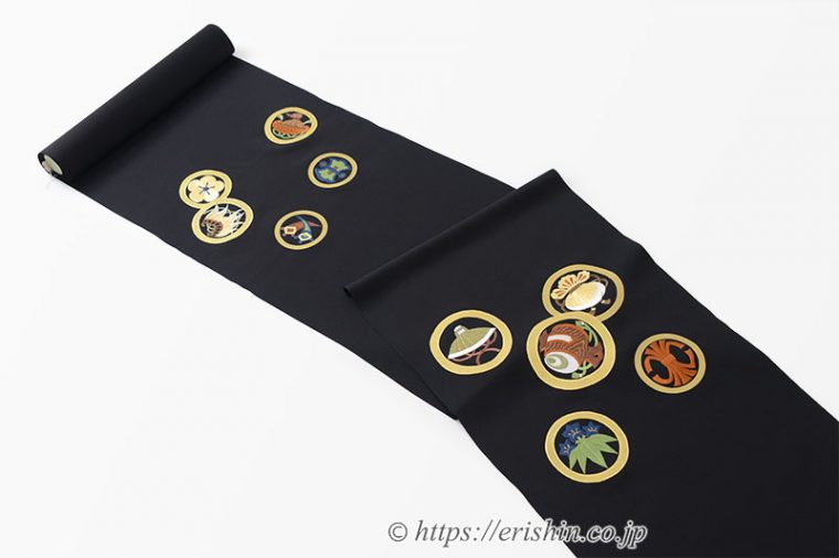 刺繍染名古屋帯（狂言の丸）