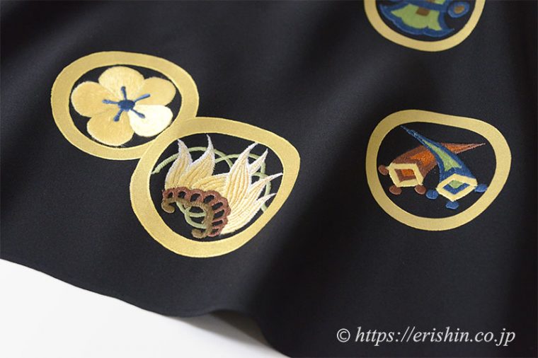 刺繍染名古屋帯（狂言の丸）