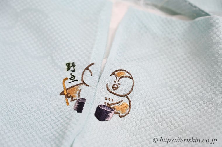 手刺繍洒落紋（野点の雀）兵庫県 Y様