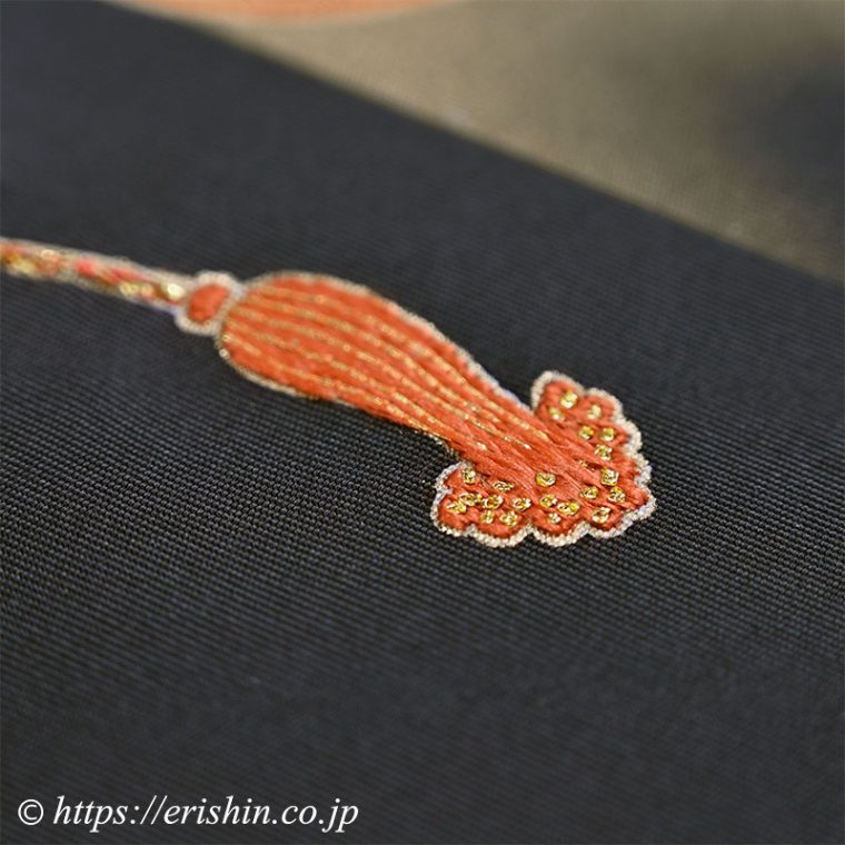 オリジナル染名古屋帯（金彩段霞に貝桶）