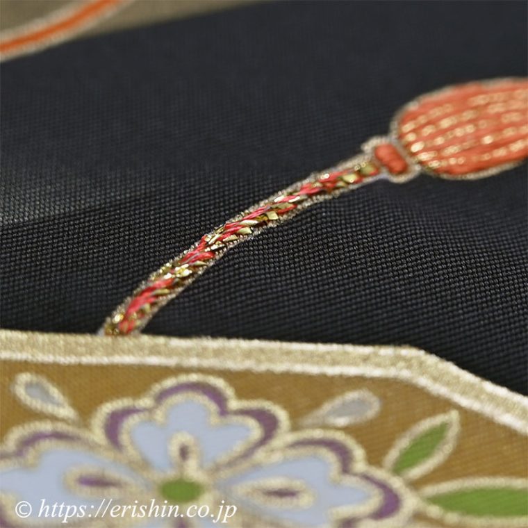 オリジナル染名古屋帯（金彩段霞に貝桶）