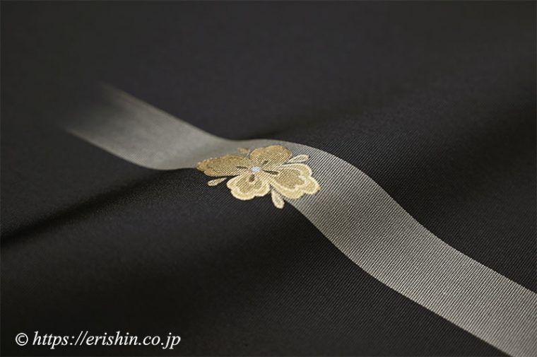 オリジナル染名古屋帯（金彩段霞に貝桶）