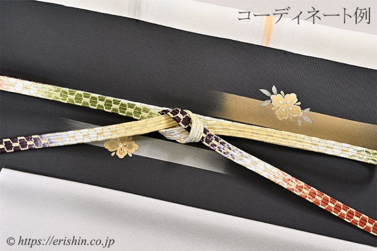 オリジナル染名古屋帯（金彩段霞に貝桶）