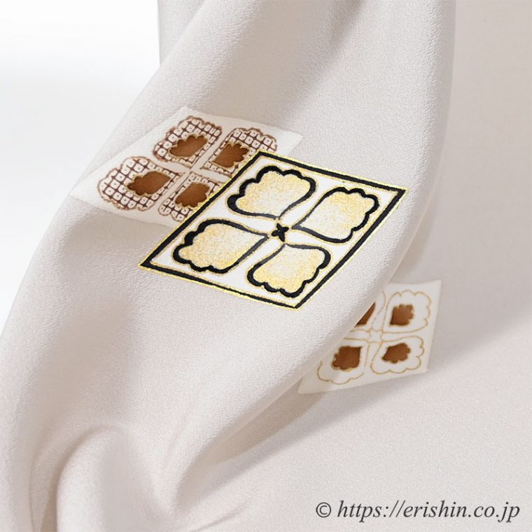 付下（菱散らし文/白茶色）