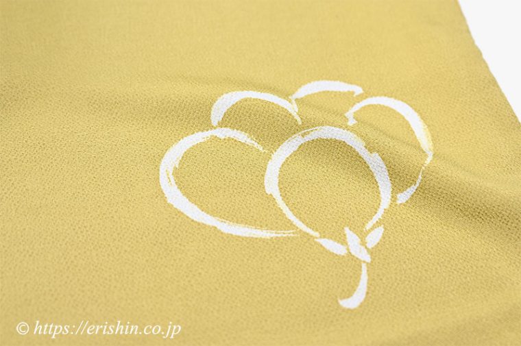 付下（梅、薫る） 縮緬　芥子色
