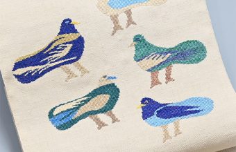 八寸織名古屋帯（鳥の集い・エジプトの鳩） 洛風林