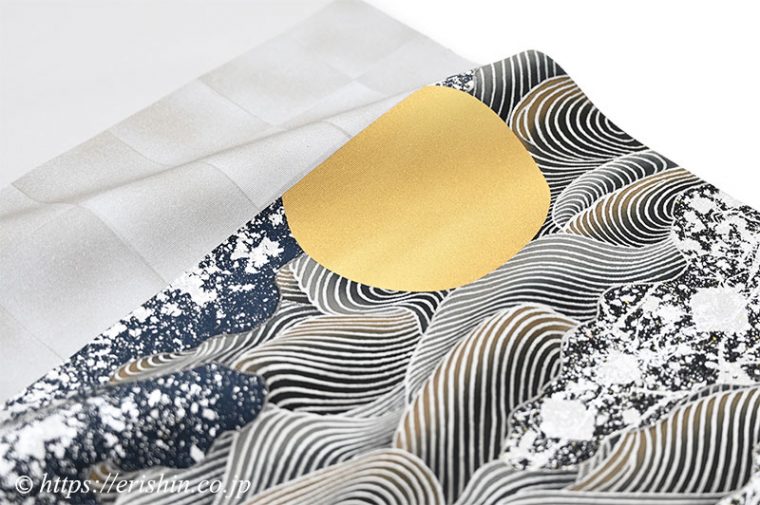 染名古屋帯（波に月）