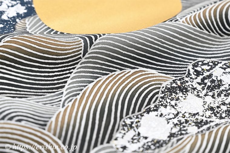 染名古屋帯（波に月）