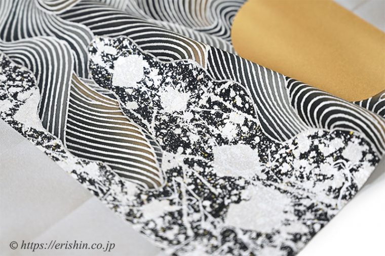 染名古屋帯（波に月）