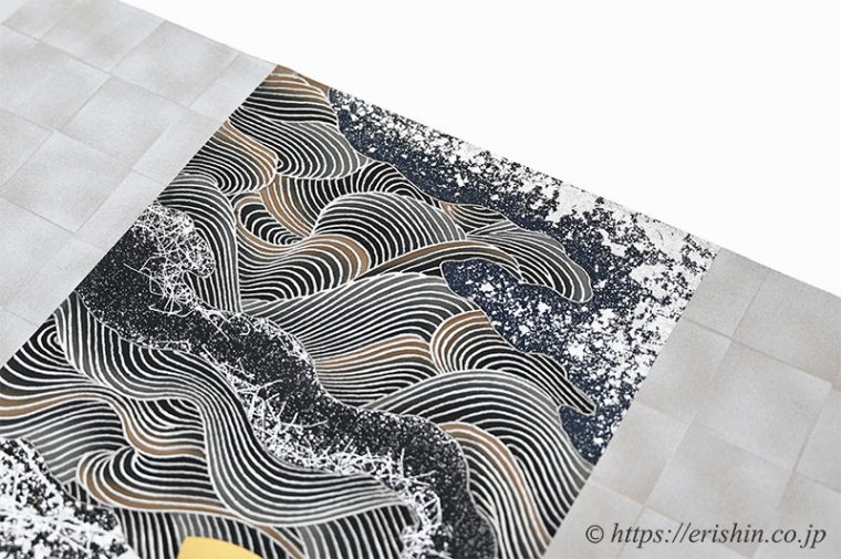 染名古屋帯（波に月）