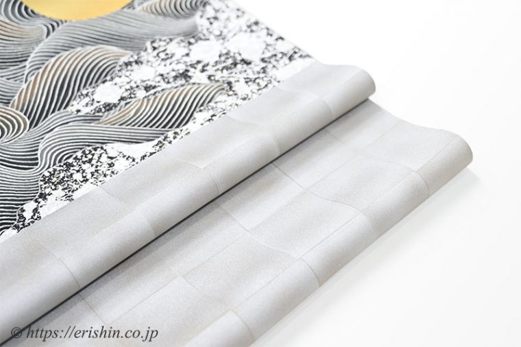 染名古屋帯（波に月）