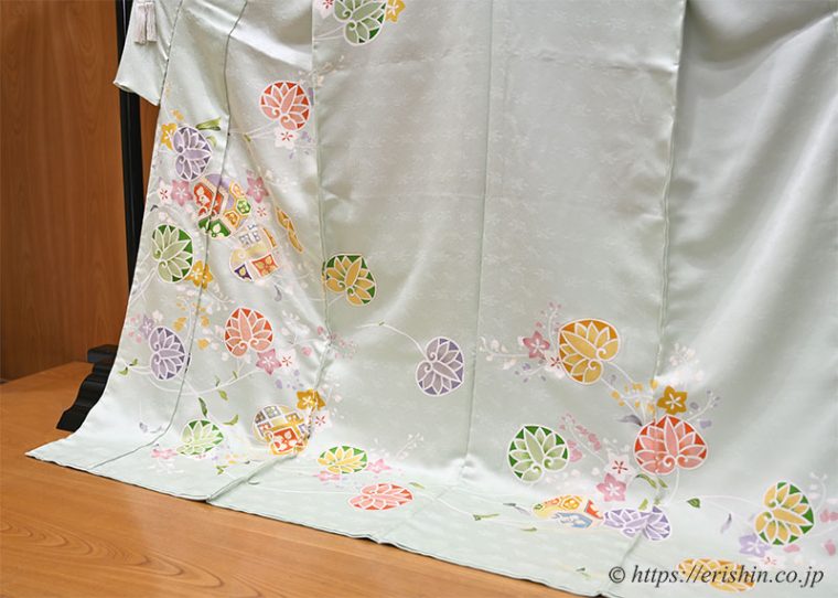 訪問着（葵尽くし/薄萌葱））