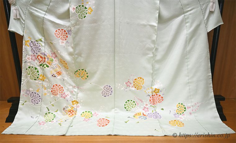 訪問着（葵尽くし/薄萌葱））