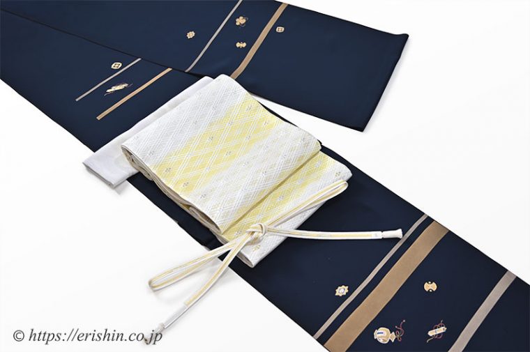 袋帯（截金菱文）美術工芸 啓と付下訪問着（金彩横段に宝尽くし）えり新オリジナルのコーディネート
