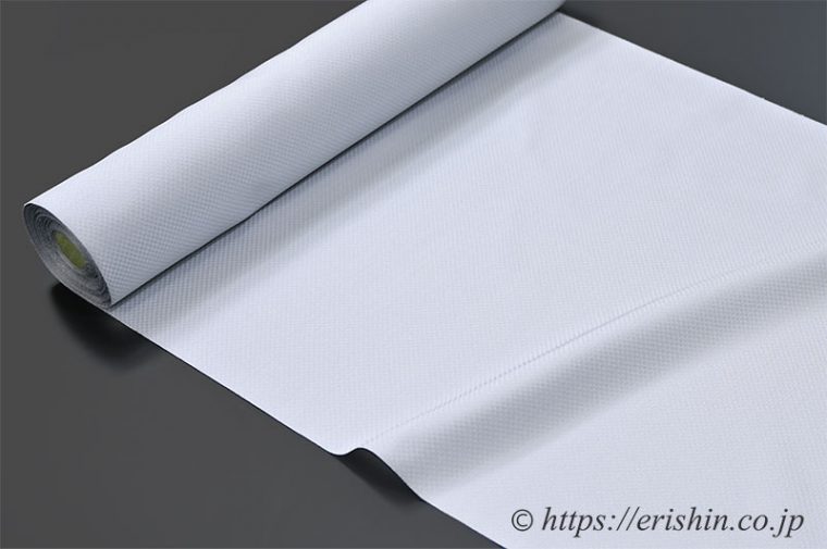 勝山さと子　絹雲織（小市松/灰白藍）