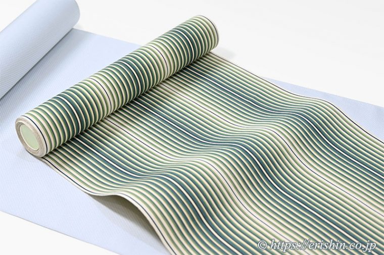 築城則子　小倉縞木綿名古屋帯（翠鼓）