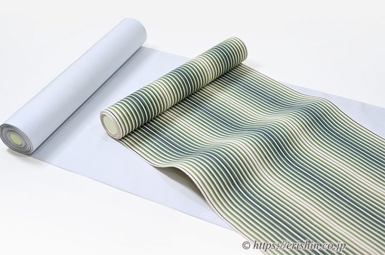 築城則子　小倉縞木綿名古屋帯（翠鼓）