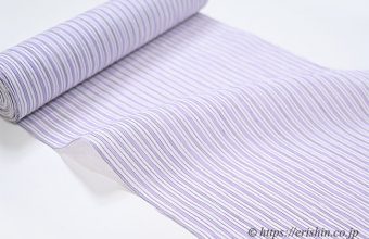 小千谷縮（縞いろいろ/浅紫色）広巾