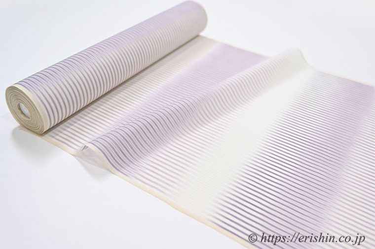 明石縮（段暈かし/淡藤色）
