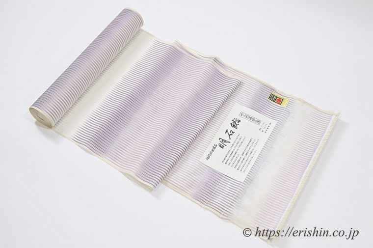 明石縮（段暈かし/淡藤色）
