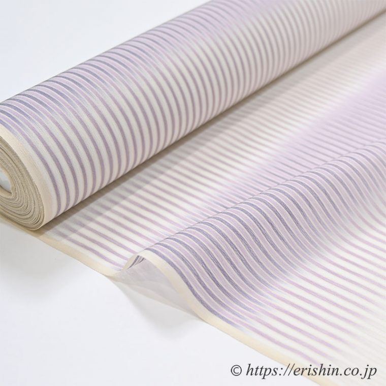 明石縮（段暈かし/淡藤色）