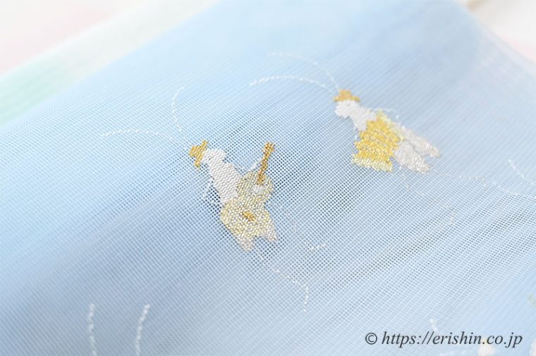 紗九寸織名古屋帯（虫の楽団）夏帯