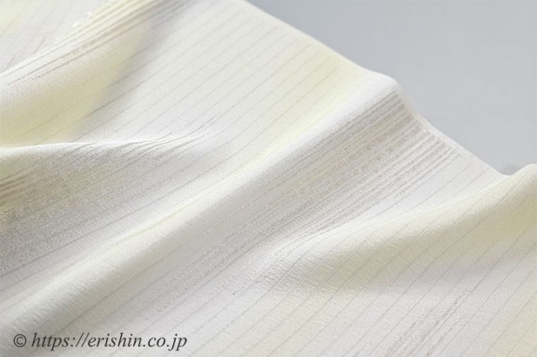 帯揚げ（霞暈かしに銀/女郎花色・絽）［夏・単衣向］