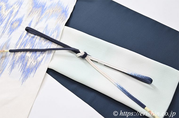 細ゆるぎ組暈かし帯締めと帯揚げ（楊柳地/段暈かし）