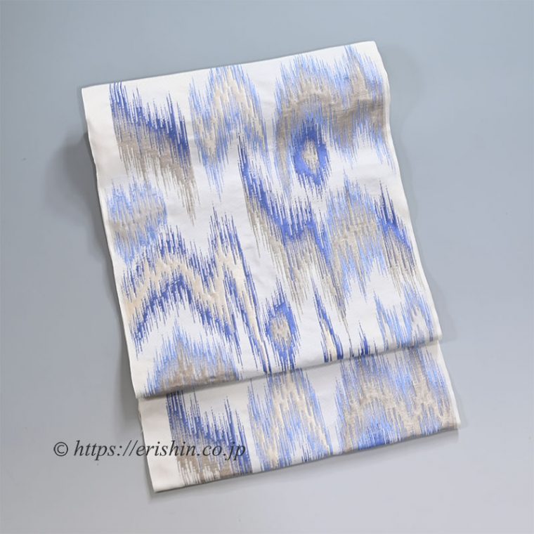 洛風林 九寸名古屋帯（太子間道/白練色）