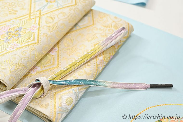 付下（飾り紐文）に袋帯（秀麗菱松竹梅）のコーディネート