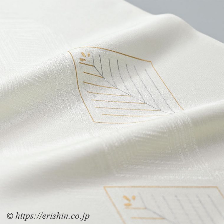 帯揚げ（菱に松/淡黄蘗色）